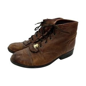 Vintage Performair by Laredo Womens Brown Distressed Genuine Leather Ankle Boots